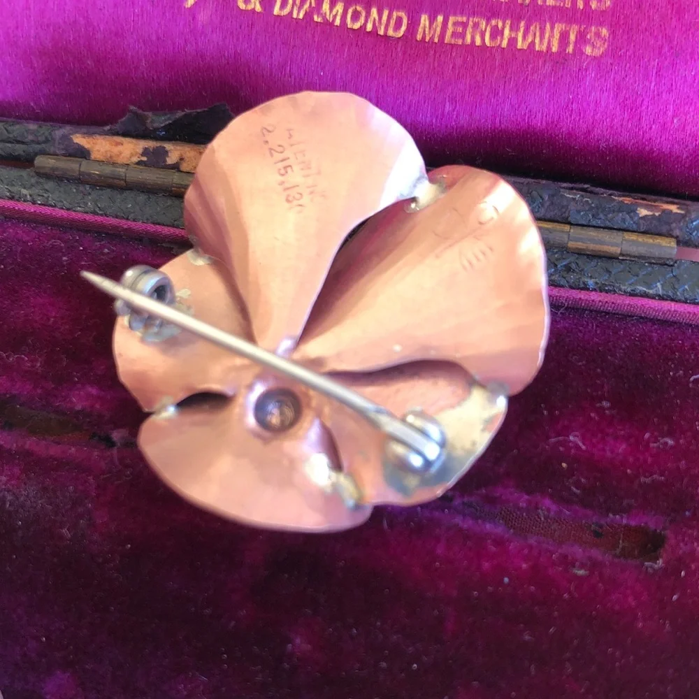 Antique pansy brooch